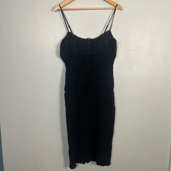 J.Crew black Smocked tie-front dress size 10 - Picture 5 of 10